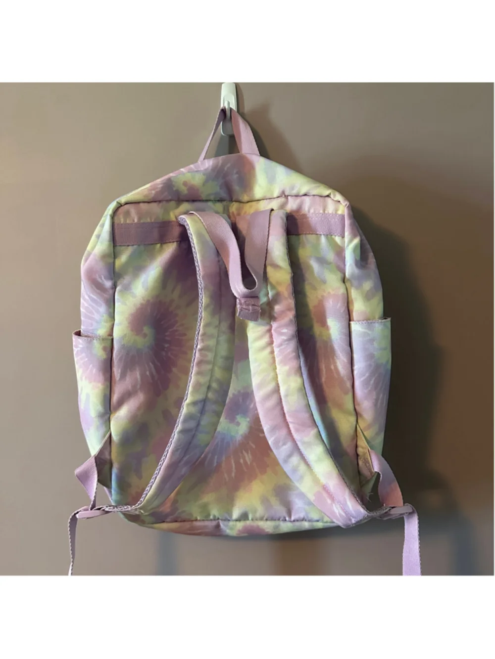 Gap Teen Tie Dye Backpack Purple Yellow Blue Recycled Fabric School Bookbag